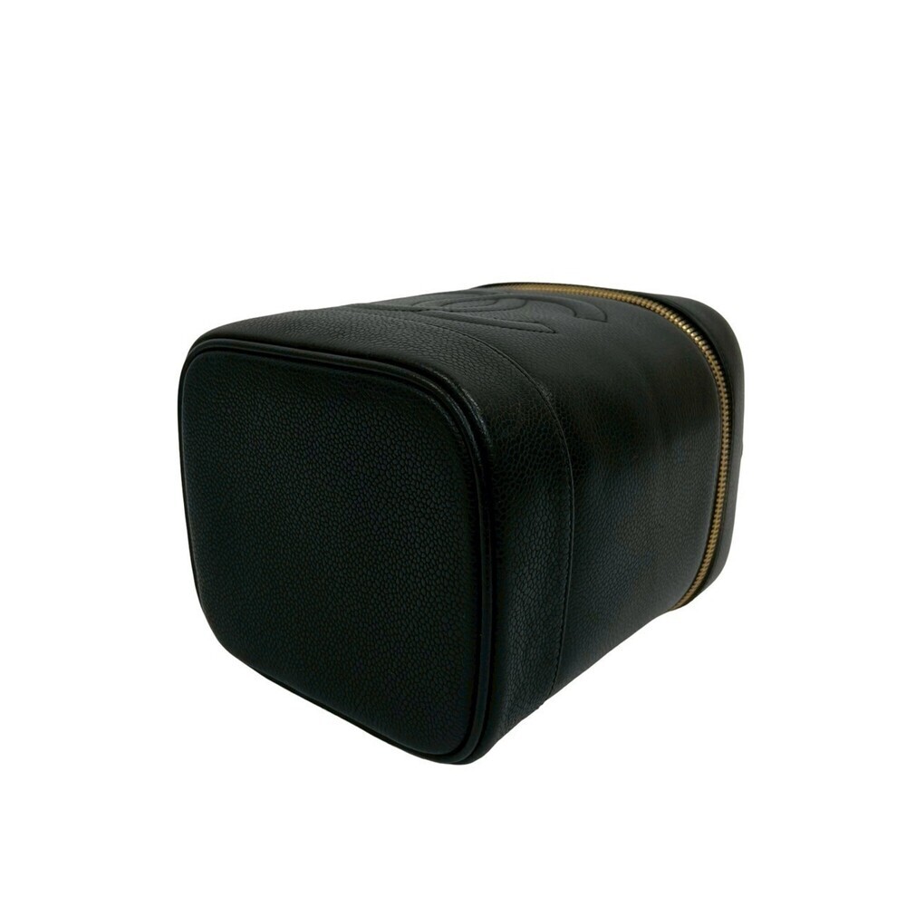 CHANEL Black Caviar Leather Logo Vanity Bag - Picture 8 of 9